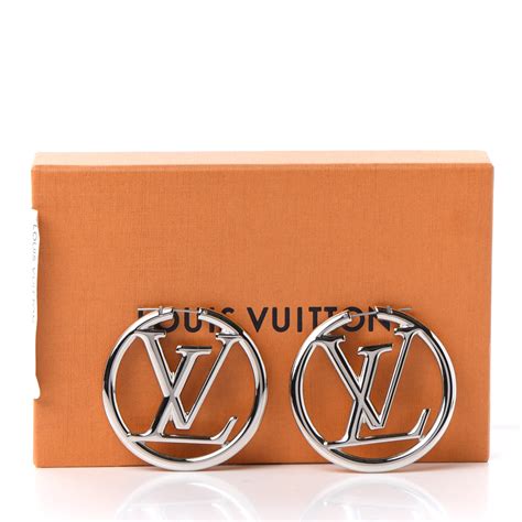 hoop louis vuitton earrings|Louis Vuitton silver hoop earrings.